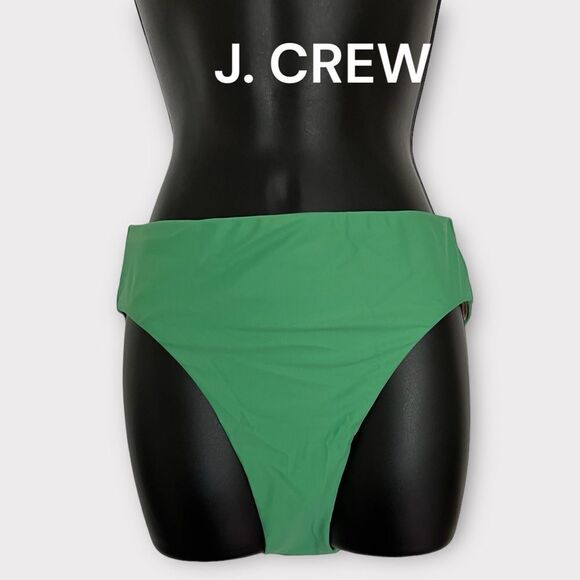 Green J. Crew high leg bikini bottom size Small, NWT - Picture 1 of 5